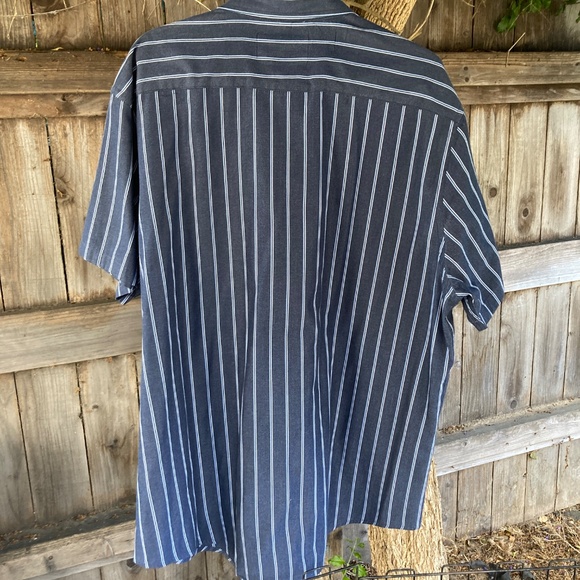 Dark Blue Striped Short Sleeve Shirt - Picture 7 of 10
